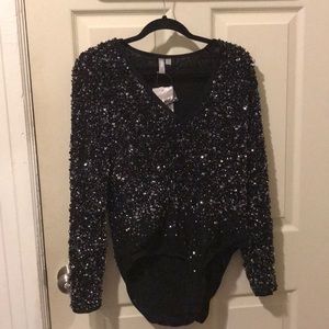 ASOS Sequin Bodysuit NWT Sz 10/L